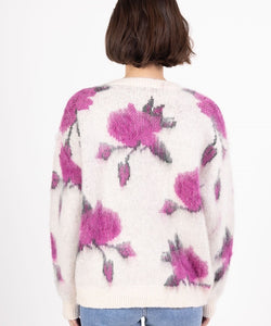 LILOU FLOWER  KNIT - ECRU