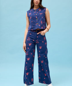 VONNI DENIM JEANS - NAVY/PINK