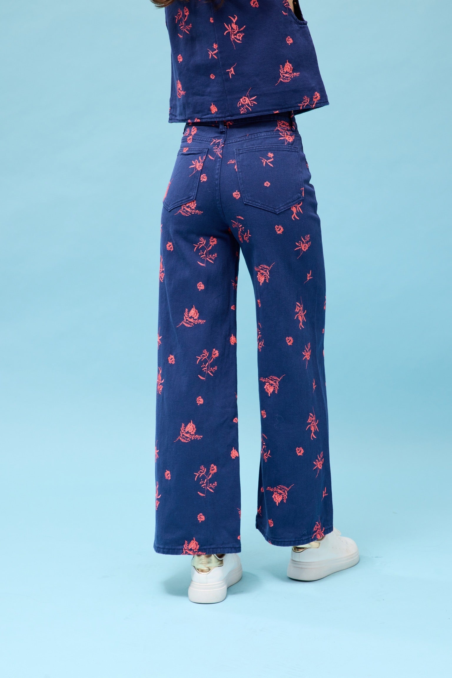 VONNI DENIM JEANS - NAVY/PINK