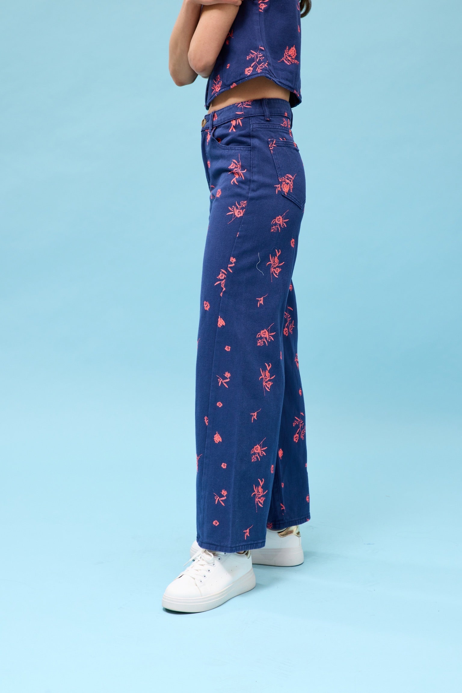 VONNI DENIM JEANS - NAVY/PINK