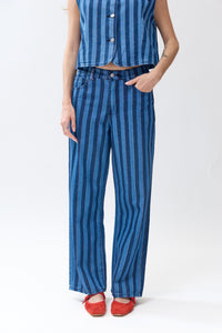 MARION STRIPED JEANS - BLUE