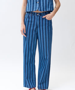 MARION STRIPED JEANS - BLUE