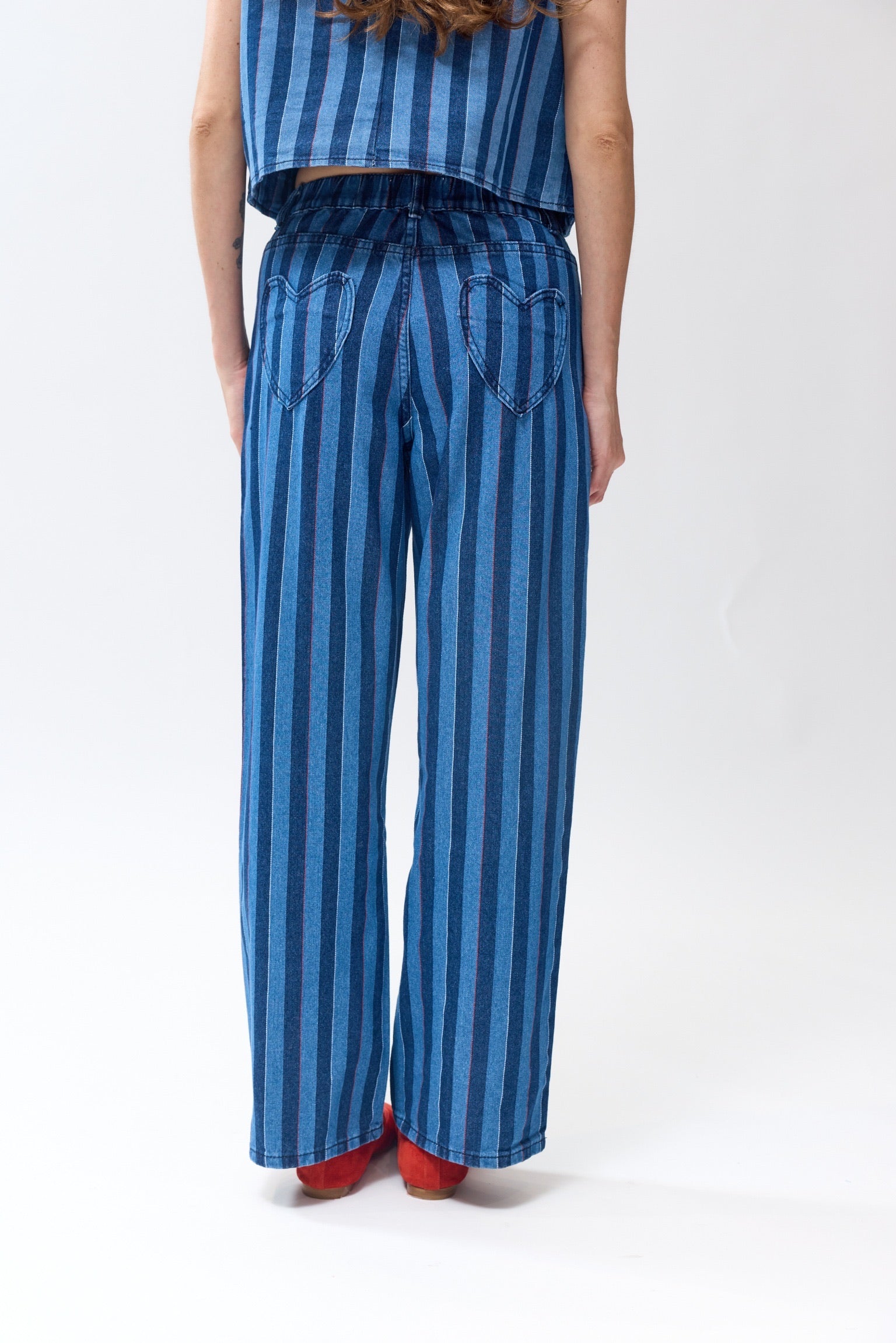 MARION STRIPED JEANS - BLUE