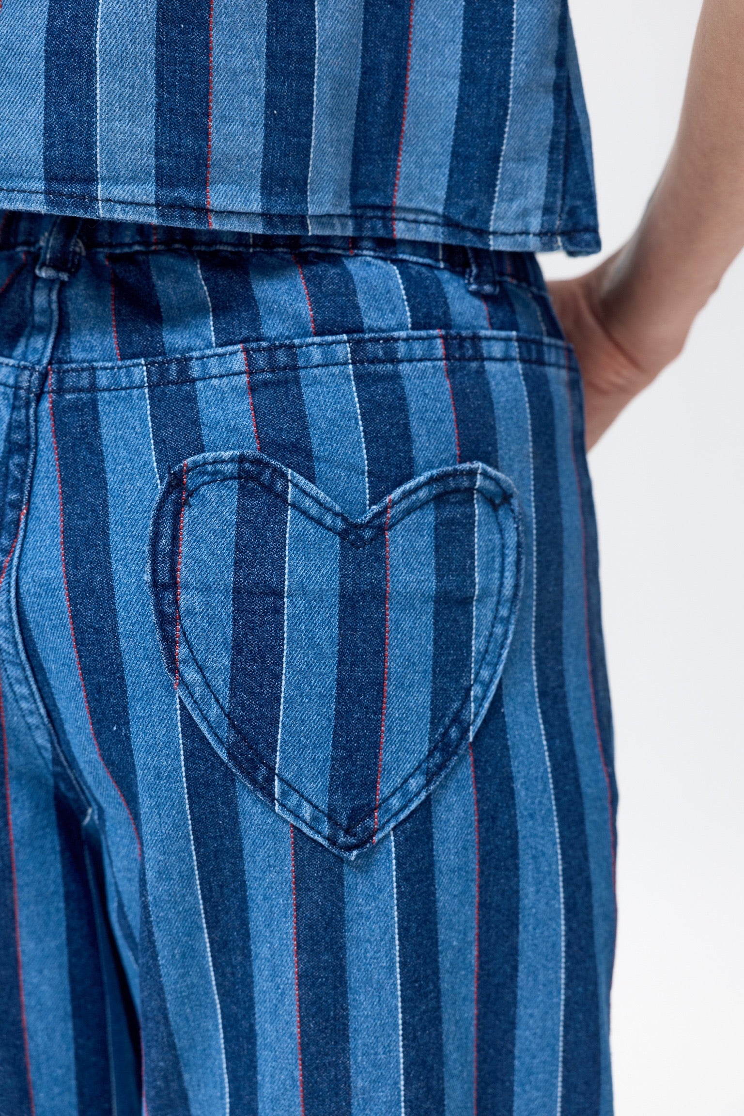 MARION STRIPED JEANS - BLUE