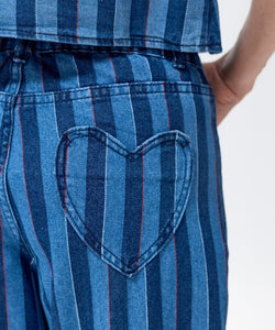 MARION STRIPED JEANS - BLUE