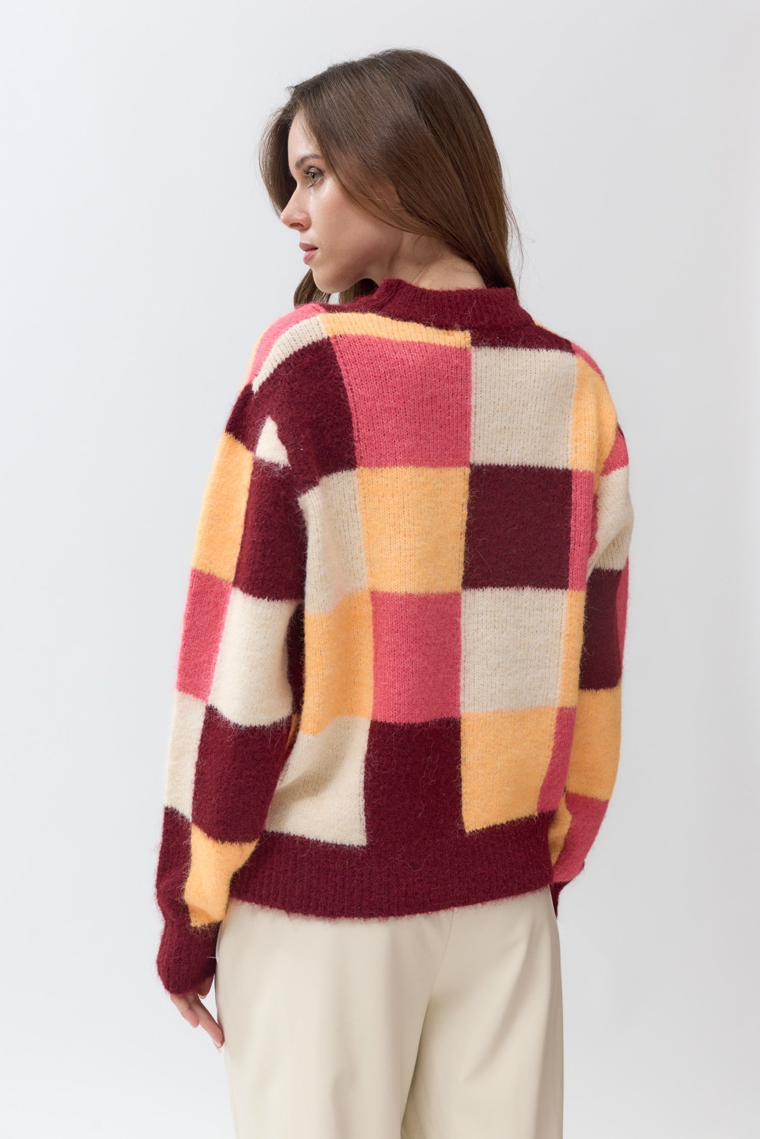 JUDE BLOCKED KNIT - WINE