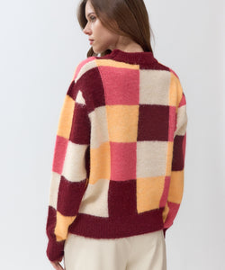 JUDE BLOCKED KNIT - WINE