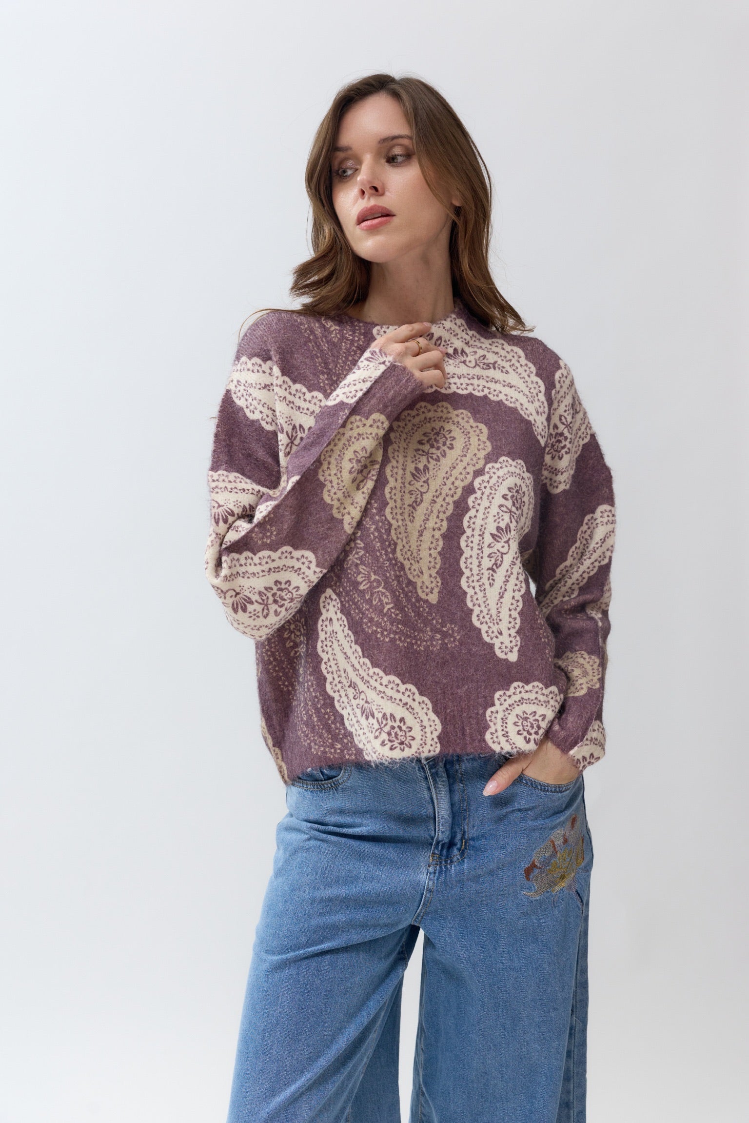 GUILLARD PAISLEY KNIT - COFFEE FUDGE