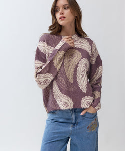 GUILLARD PAISLEY KNIT - COFFEE FUDGE