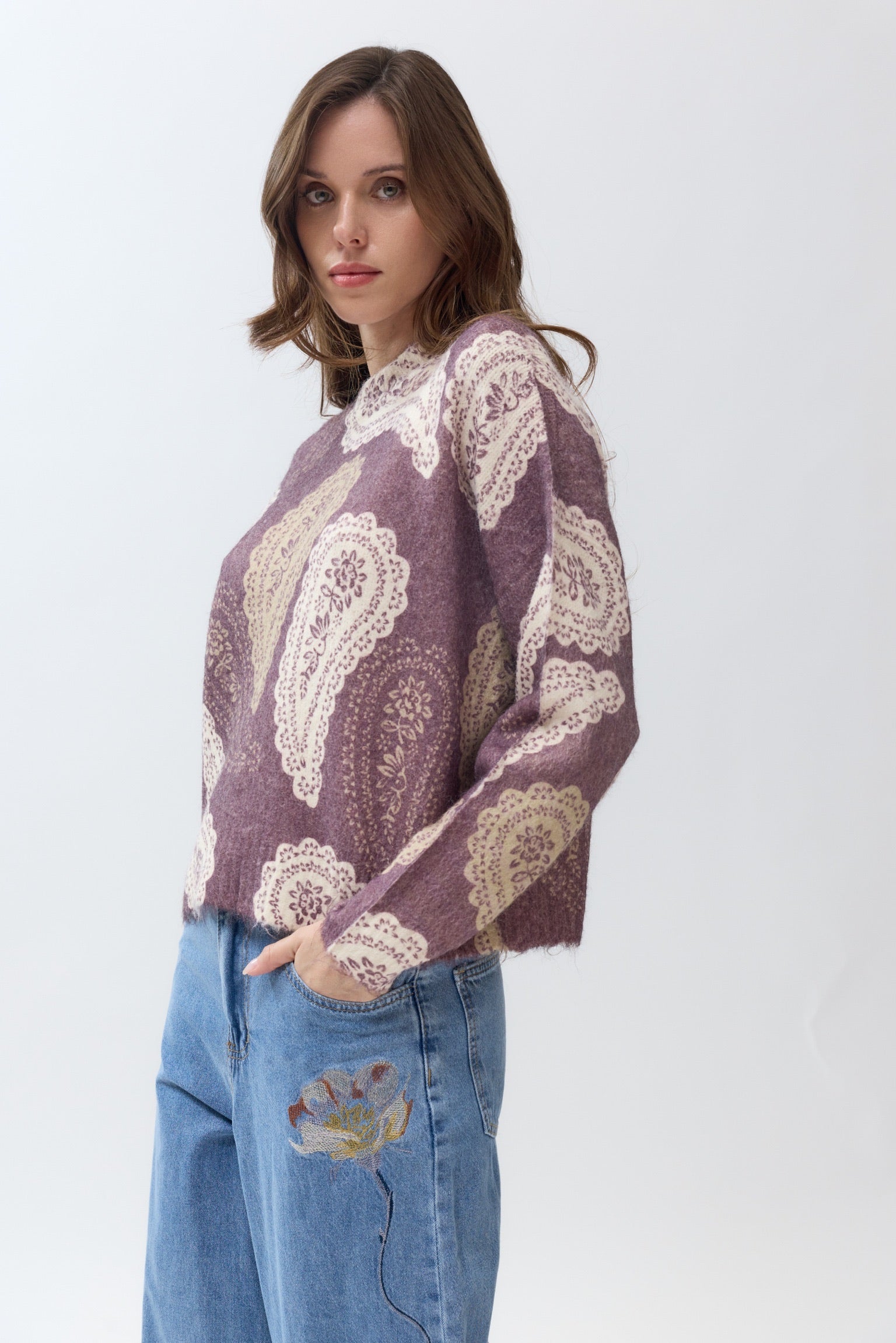 GUILLARD PAISLEY KNIT - COFFEE FUDGE