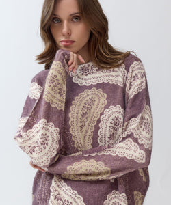 GUILLARD PAISLEY KNIT - COFFEE FUDGE