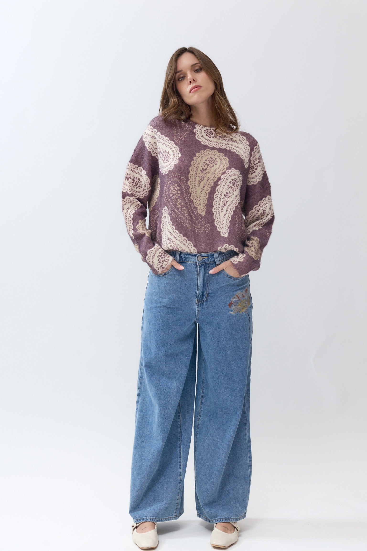 GUILLARD PAISLEY KNIT - COFFEE FUDGE