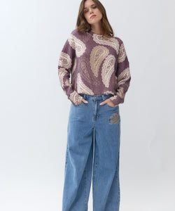 GUILLARD PAISLEY KNIT - COFFEE FUDGE