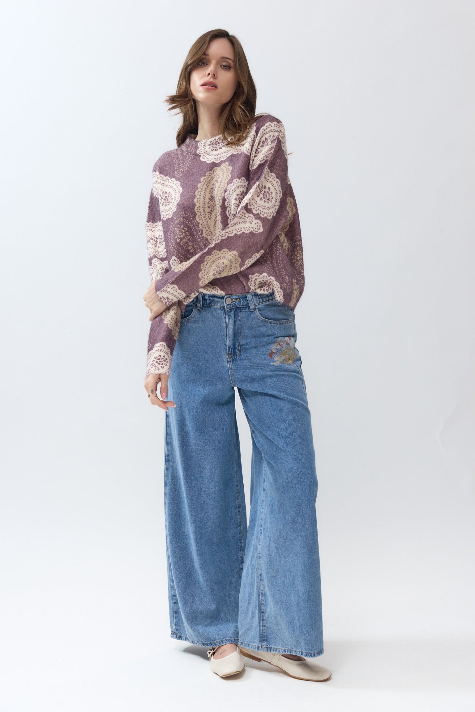 GUILLARD PAISLEY KNIT - COFFEE FUDGE