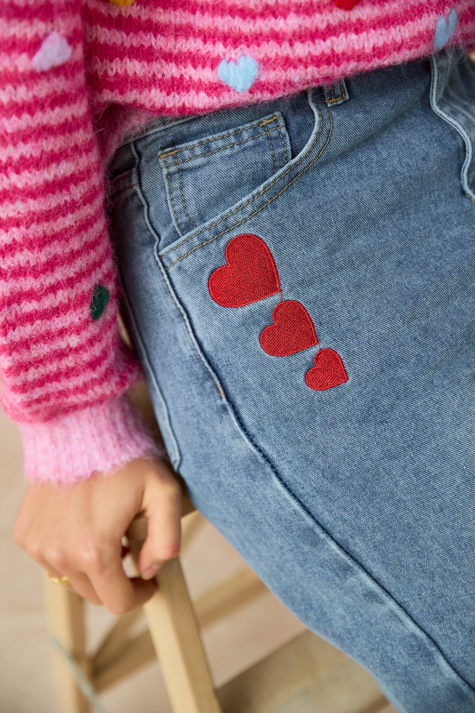 TRIPLE HEARTS JEANS - BLUE