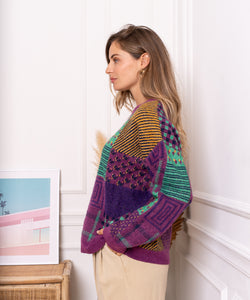 BARBORA BLOCKED PULLOVER - PURPLE