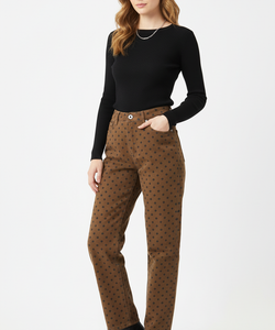 POLKA DOT JEANS - BROWN