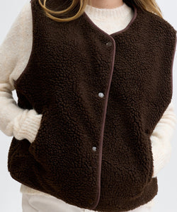 AUBREY TEDDY GILET - BROWN