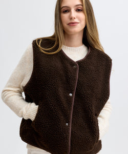 AUBREY TEDDY GILET - BROWN