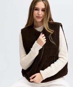 AUBREY TEDDY GILET - BROWN