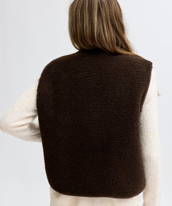 AUBREY TEDDY GILET - BROWN