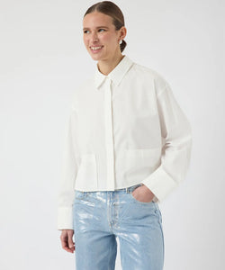Y.A.S | LEE LS SHORT SHIRT - STAR WHITE
