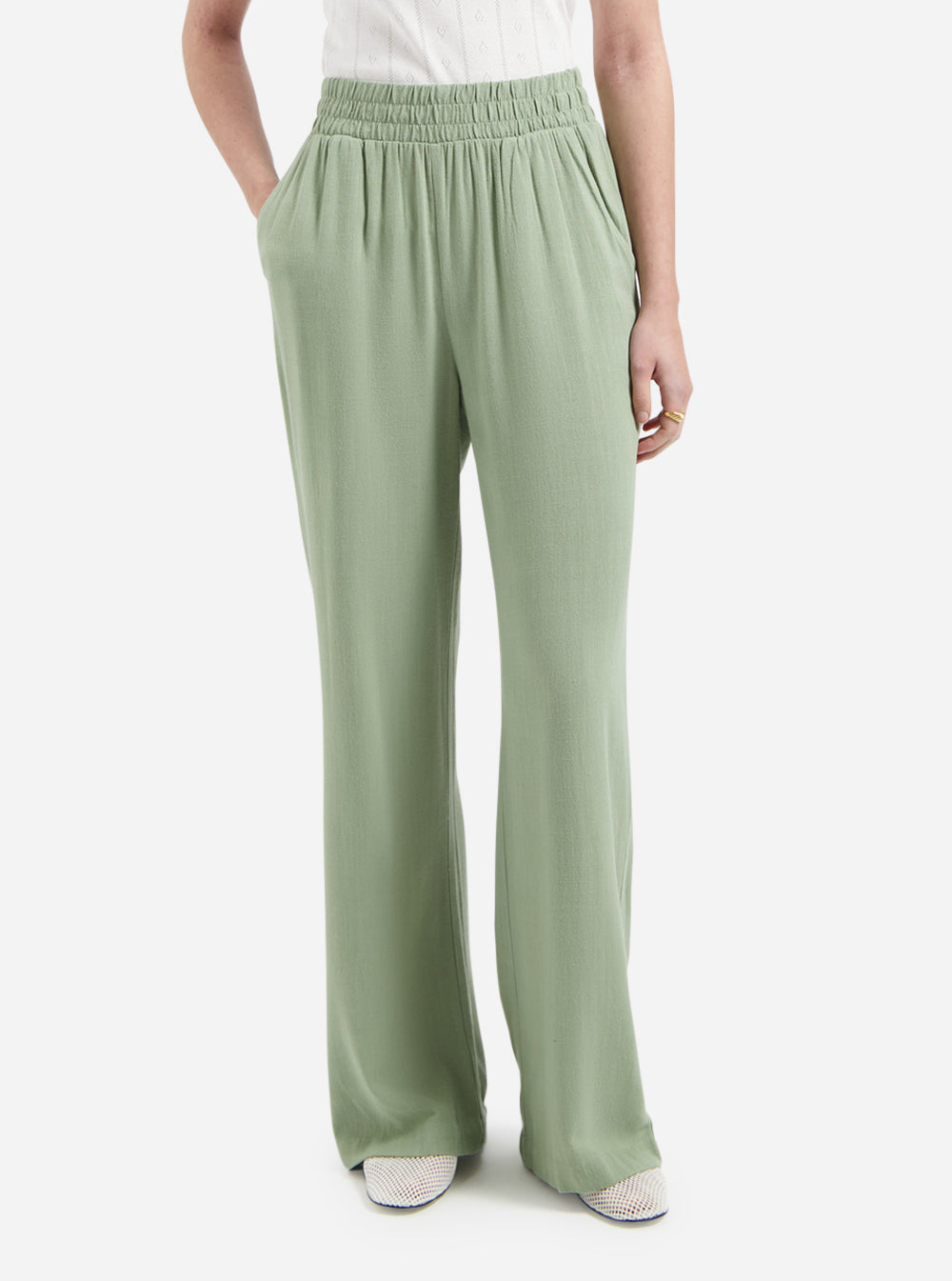 NOUS SOMMES LABELS | LENNIE LINEN PANTS - LIGHT GREEN