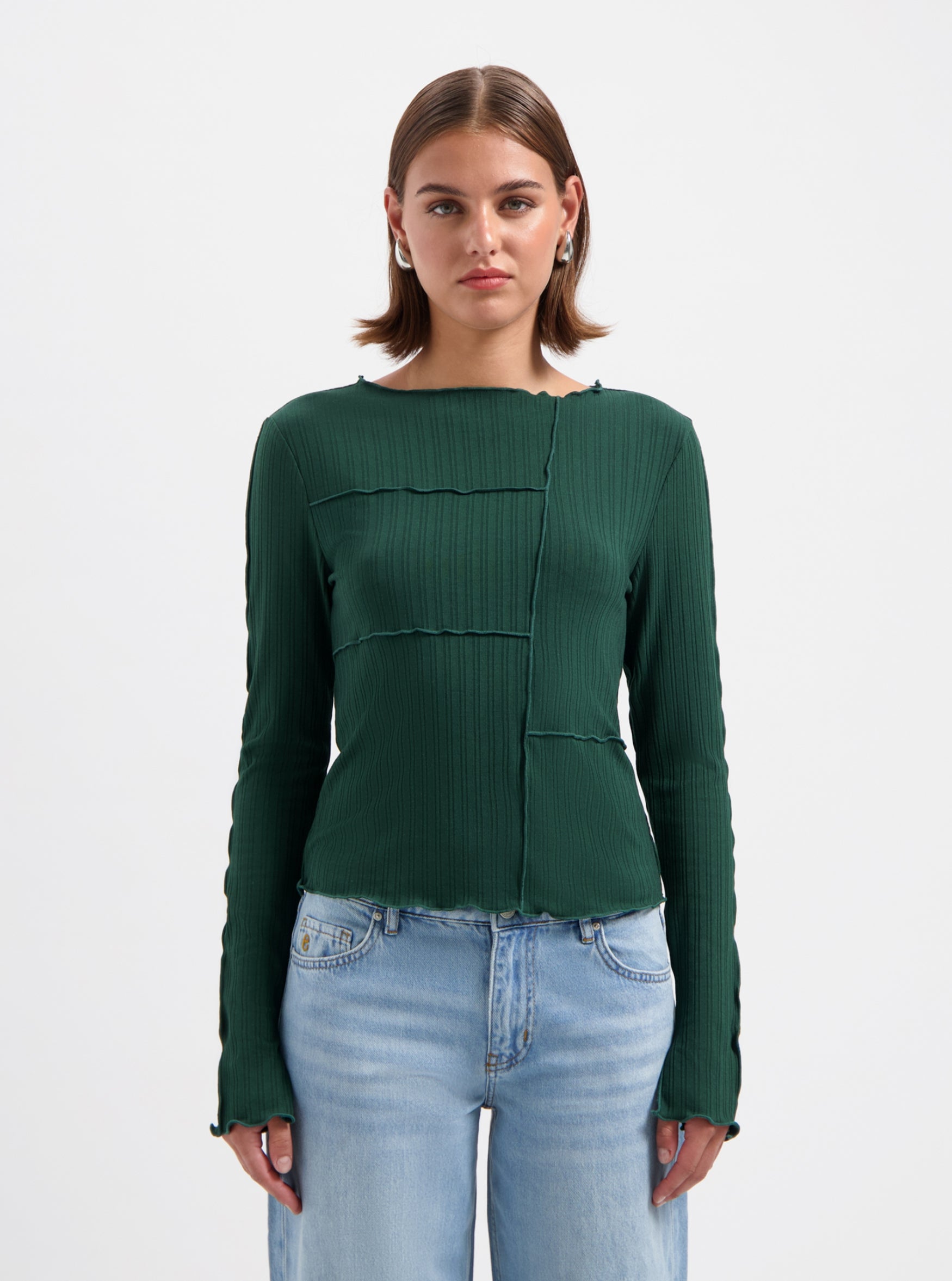 SHANNIE LS TOP - DARK GREEN