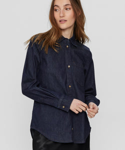 NUMPH | AMBER SHIRT - DARK BLUE DENIM