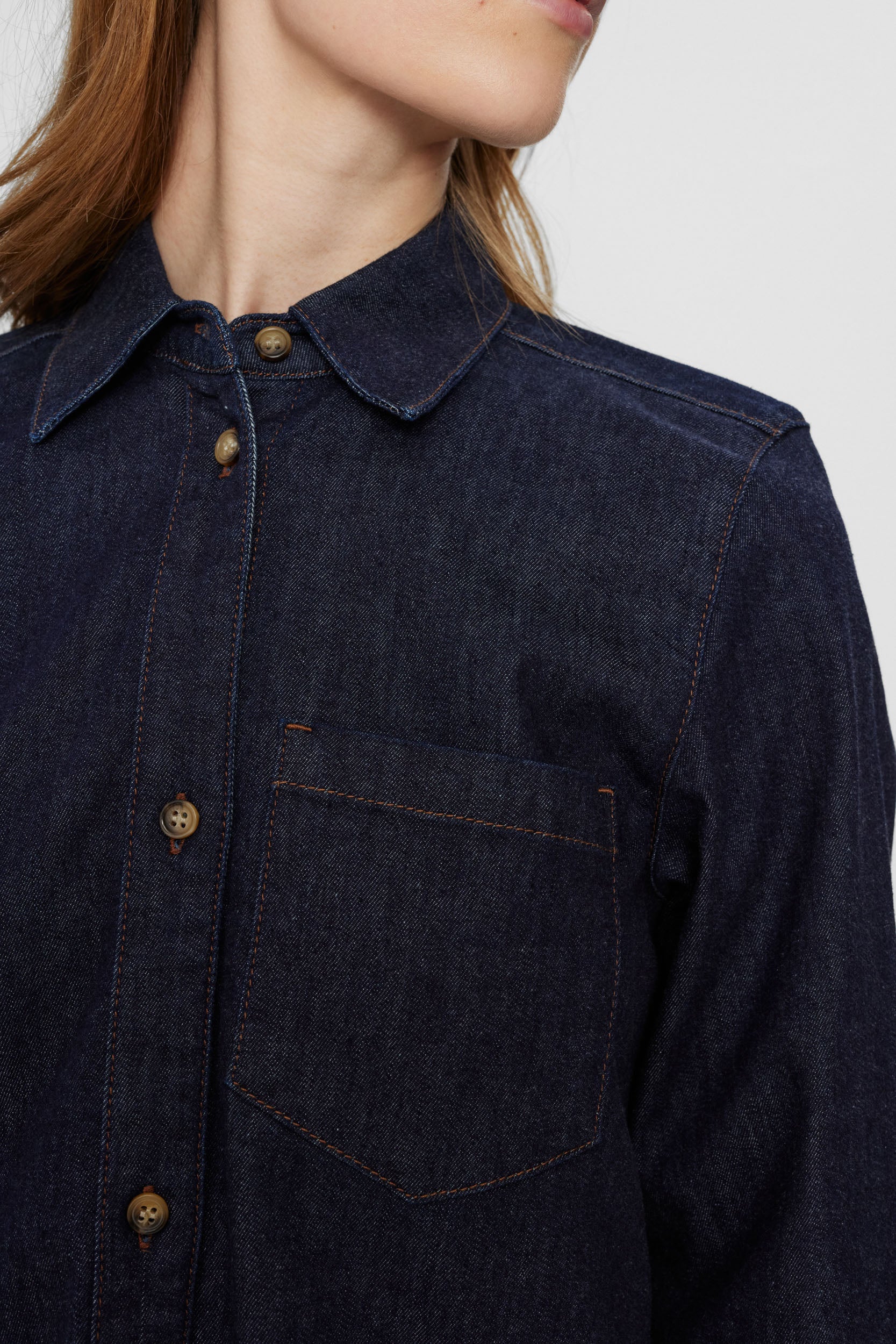 NUMPH | AMBER SHIRT - DARK BLUE DENIM