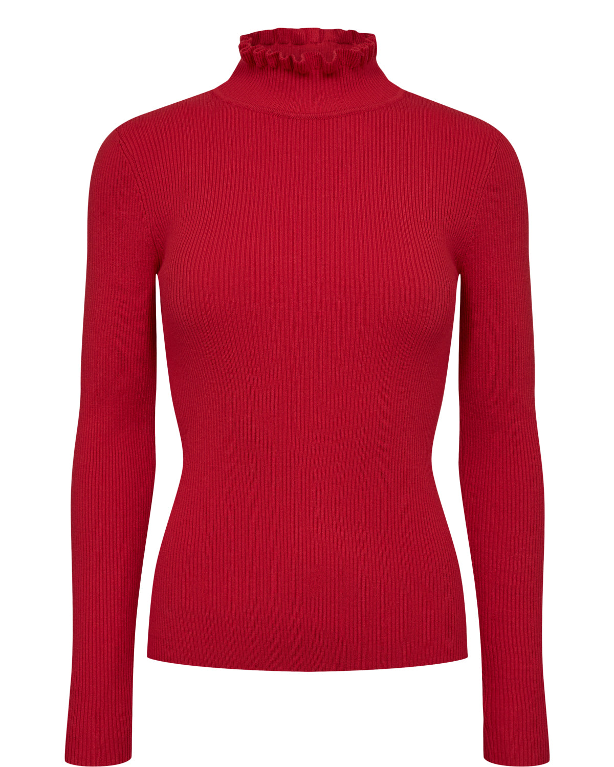 NUMPH | SIDANU HIGHNECK PULLOVER - HIGH RISK RED