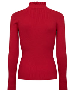 NUMPH | SIDANU HIGHNECK PULLOVER - HIGH RISK RED