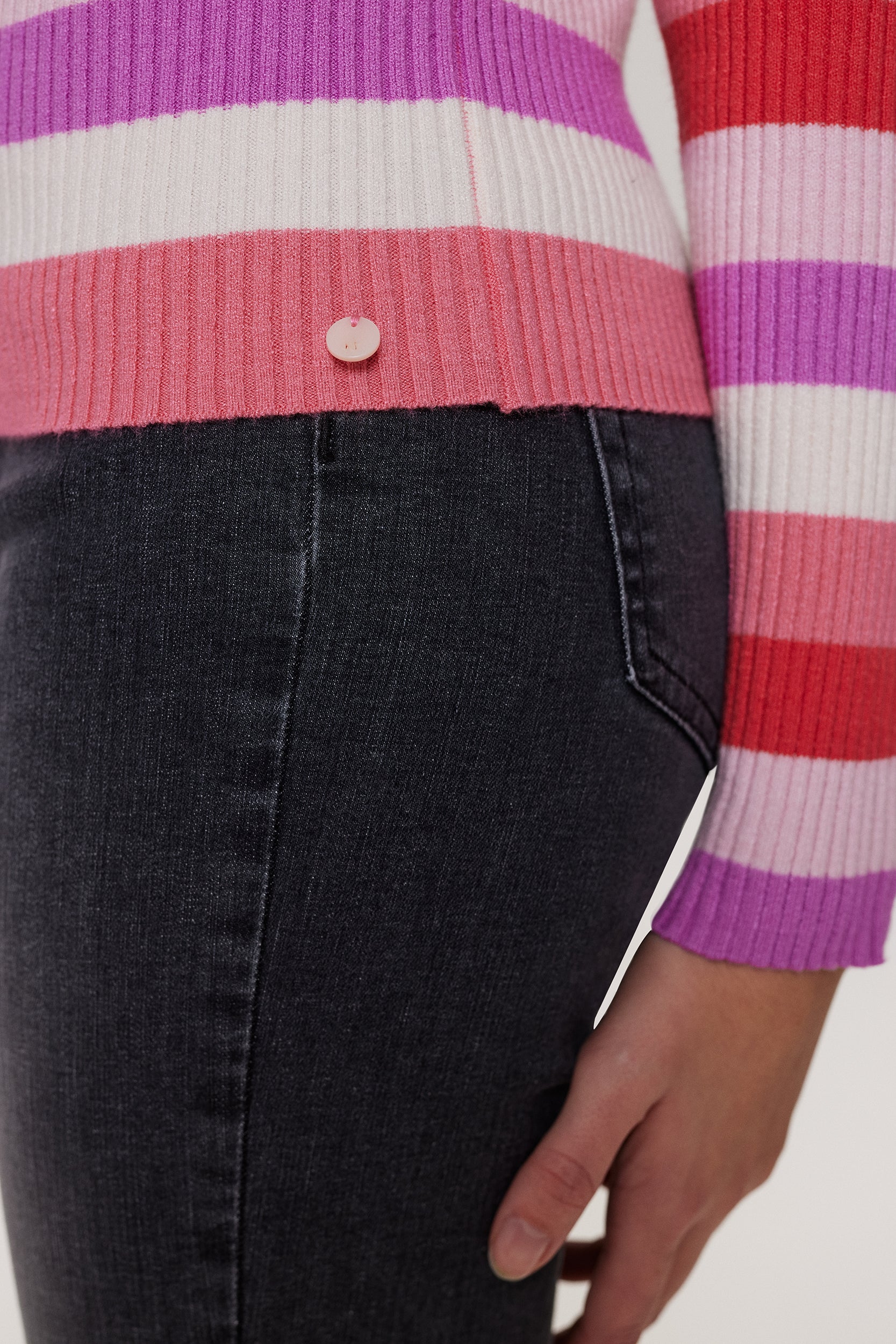 NUMPH | BERRY STRIPE PULLOVER - TEABERRY