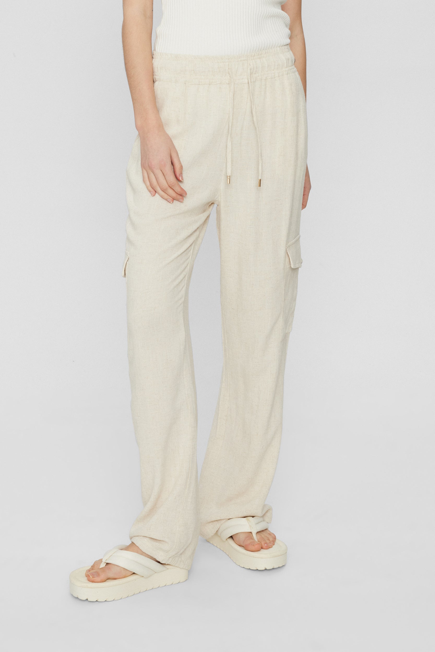 NUMPH | SUSSI PANTS - SESAME MELANGE