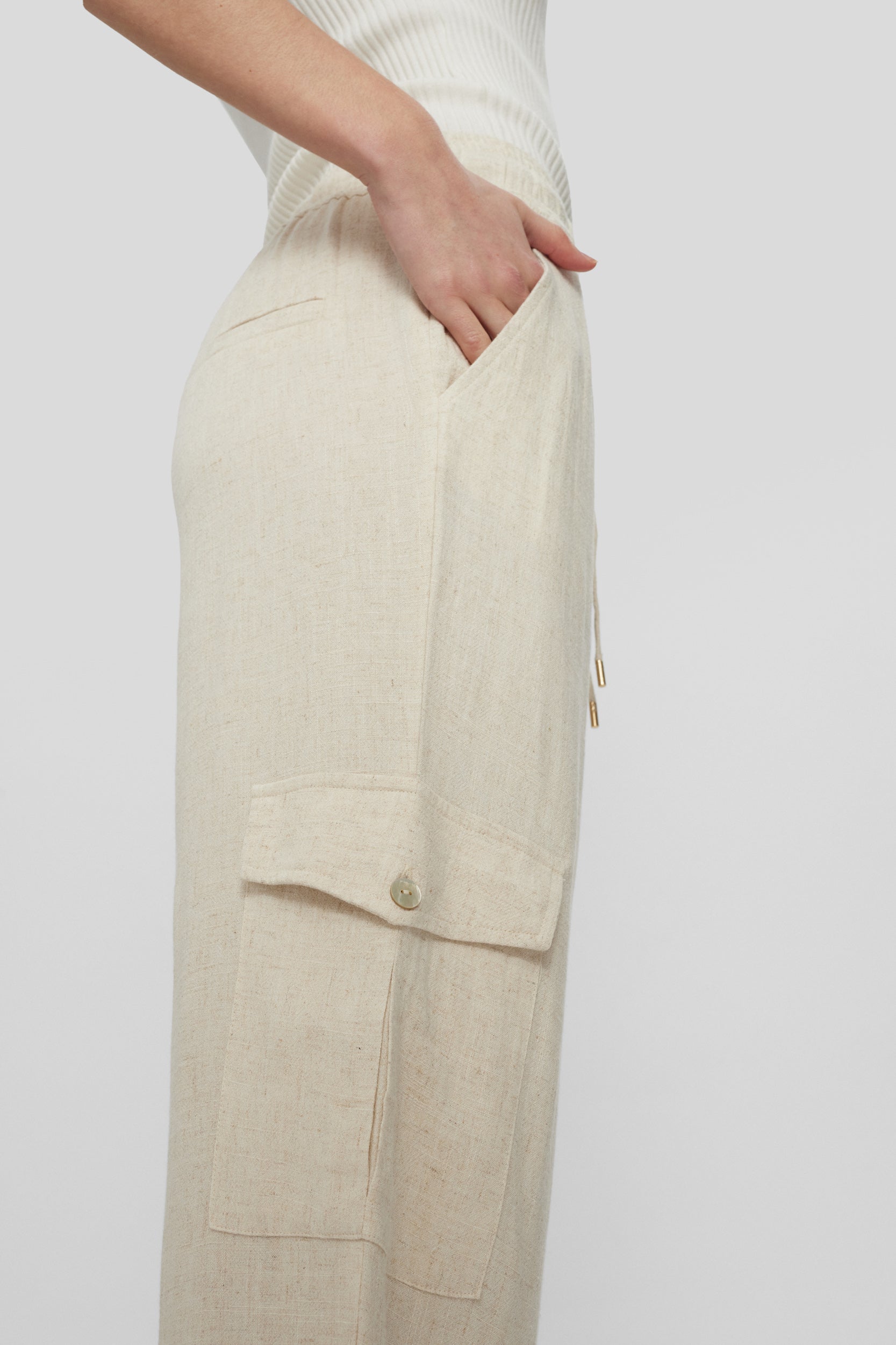 NUMPH | SUSSI PANTS - SESAME MELANGE