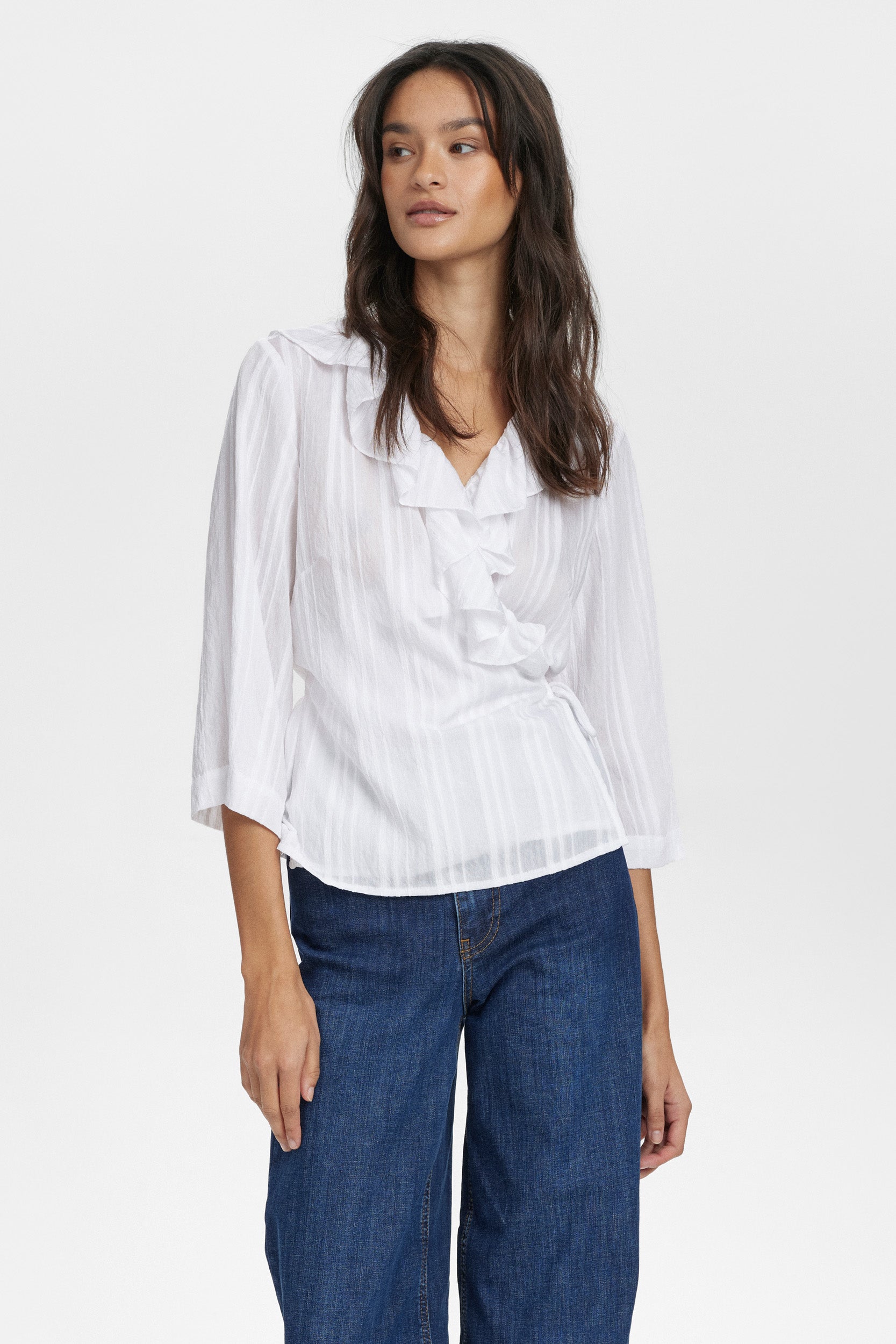 NÜMPH | HALSTON WRAP SHIRT - BRIGHT WHITE