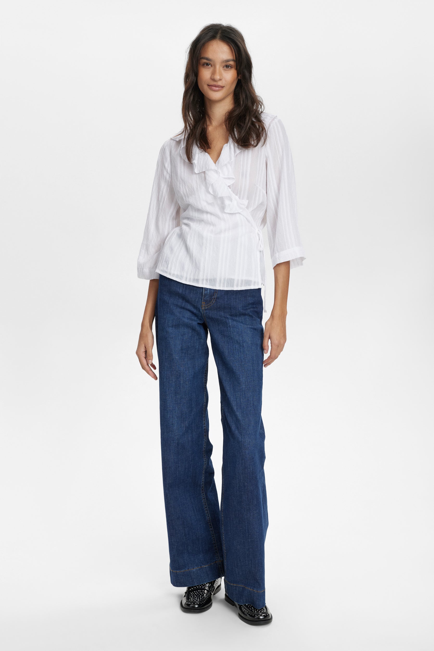 NÜMPH | HALSTON WRAP SHIRT - BRIGHT WHITE
