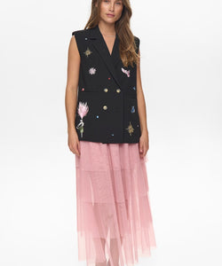 NÜMPH | ALMUT LONG VEST - CAVIAR