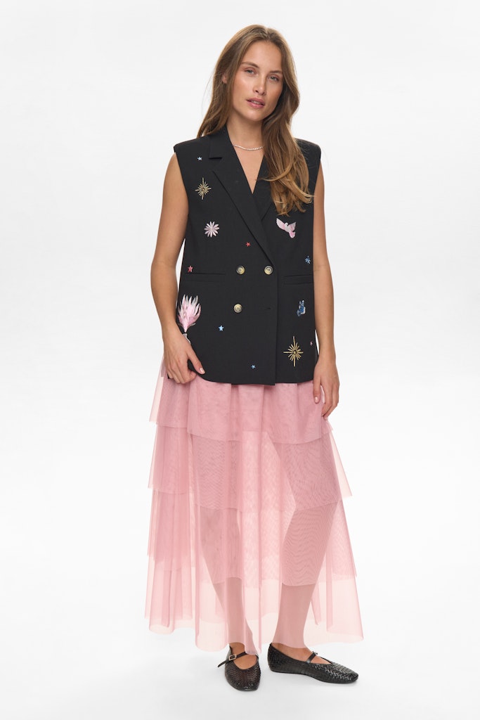 NÜMPH | ALMUT LONG VEST - CAVIAR