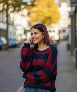 YASMIN STRIPED KNIT - BLUE / BORDEAUX