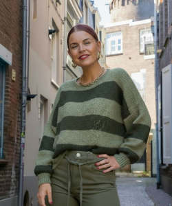 YASMIN STRIPED KNIT - KAKI