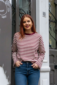 SAMMIE STRIPED SHIRT - BORDEAUX