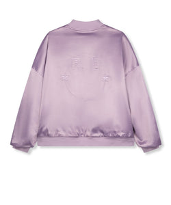 REFINED DEPARTMENT | JADE WOVEN SMILEY BOMBER - SOFT PINK