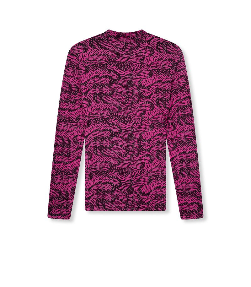 REFINED DEPARTMENT | RILEY KNITTED ZEBRA TOP - PURPLE