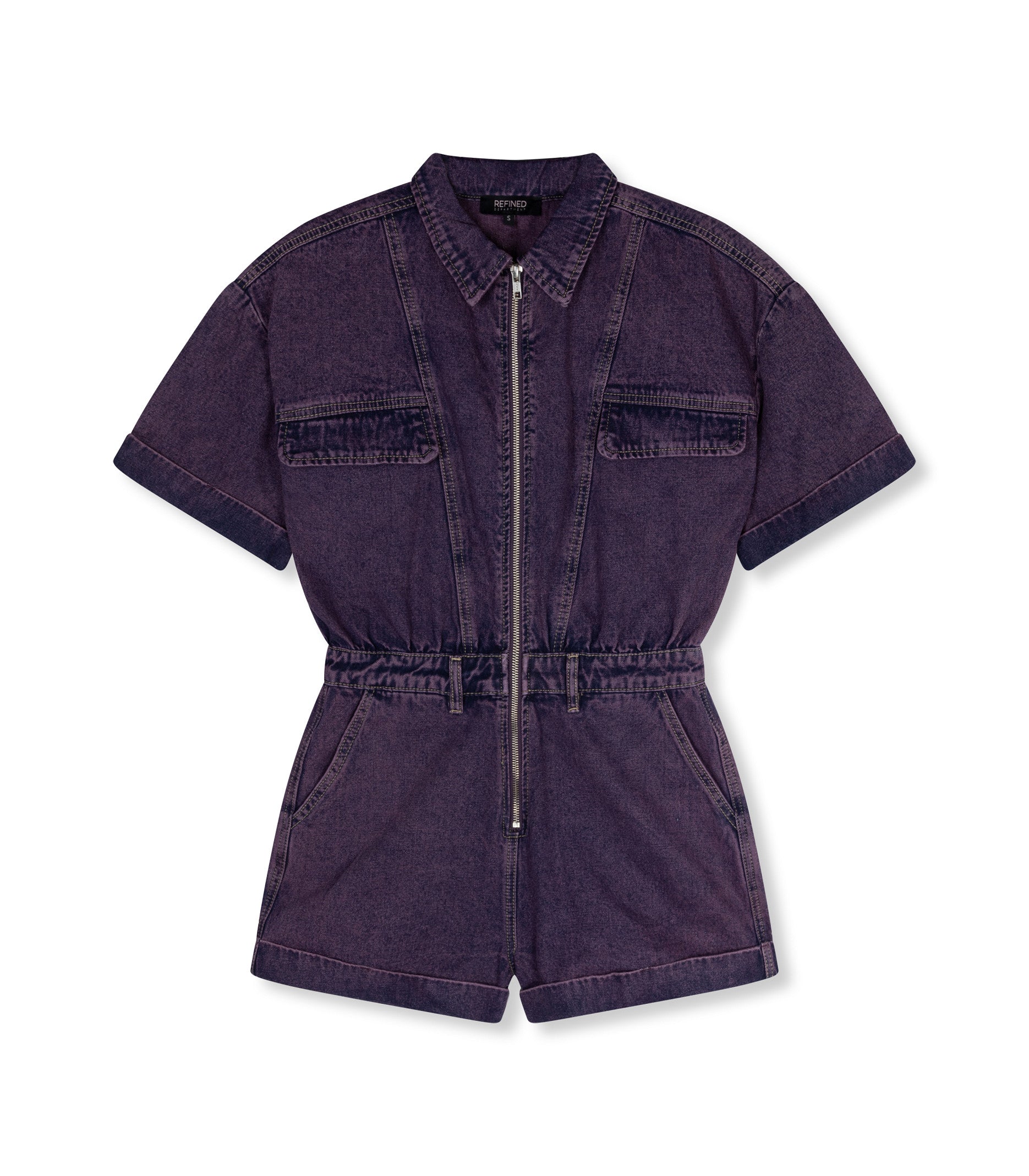 REFINED DEPARTMENT | KATE JEANS JUMPSUIT - PURPLE