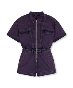 REFINED DEPARTMENT | KATE JEANS JUMPSUIT - PURPLE