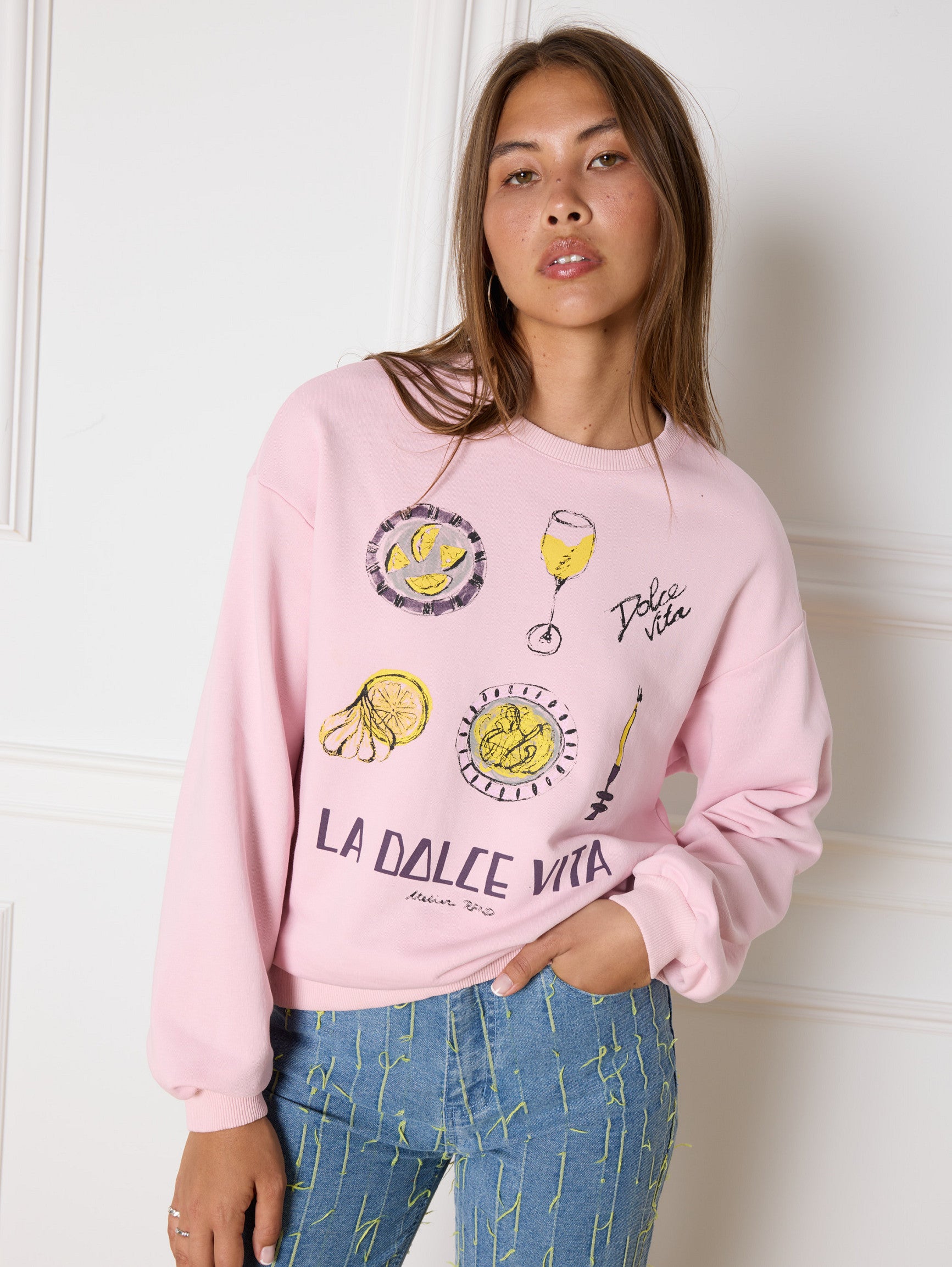 REFINED DEPARTMENT | KNITTED SWEATER JAYNE - SOFT PINK