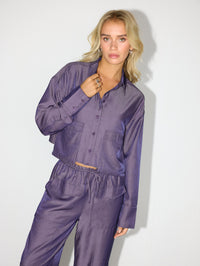 REFINED DEPARTMENT | TINA POCKET SHIRT - PURPLE