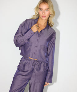 REFINED DEPARTMENT | TINA POCKET SHIRT - PURPLE