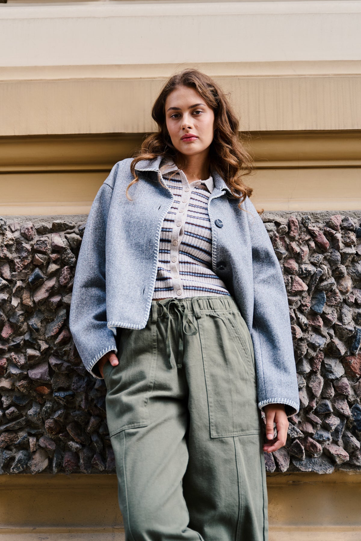 DUFFEL FELT JACKET - GREY